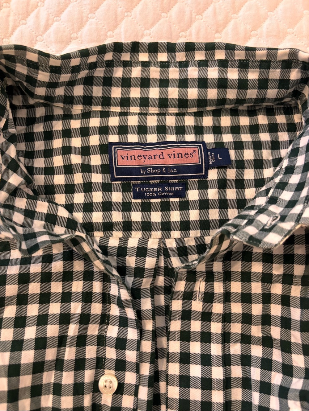 Vineyard Vines Green and White Gingham Tucker Button-Down